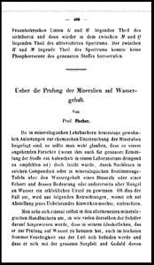 Ueber die Prüfung. der. Mineralien auf ihren Wassergehalt